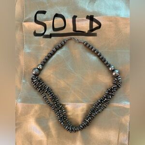 Vintage Elegant Silver Beaded Necklace